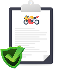 Ilustração de documento de seguro de moto