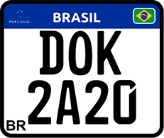 Ilustração de placa de moto escrito DOK 2020